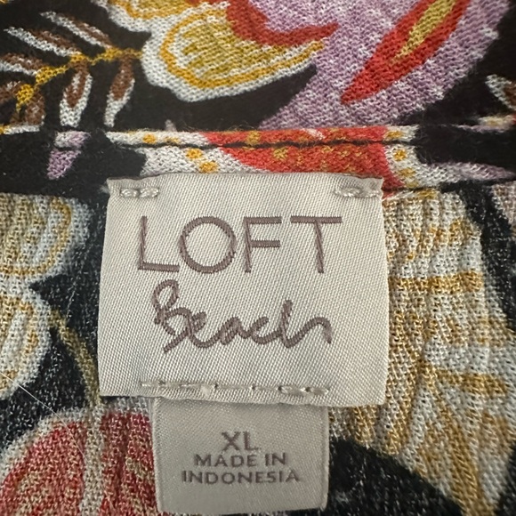 Loft Beach Floral Ruffle Tiered Maxi Dress Coverup Size XL - Picture 8 of 9